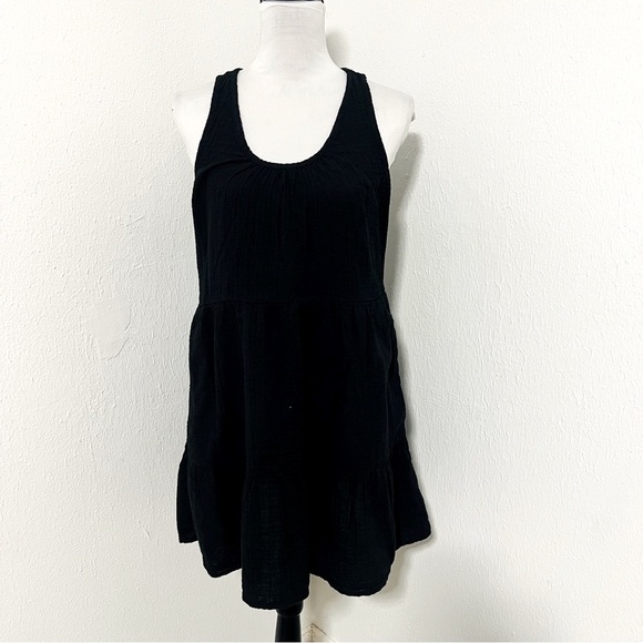 Universal Thread Women’s Medium Black Mini Sleeveless Textured Dress, Pockets - Picture 2 of 8